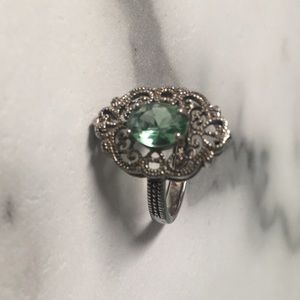 Size 8 Green Topaz Ring